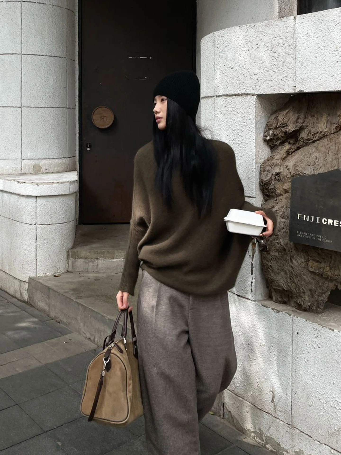 

Вязаный свитер PURIYH с оригинальным дизайном и рукавами «летучая мышь» для женщин, свободный крой, модный осенне-зимний трикотаж