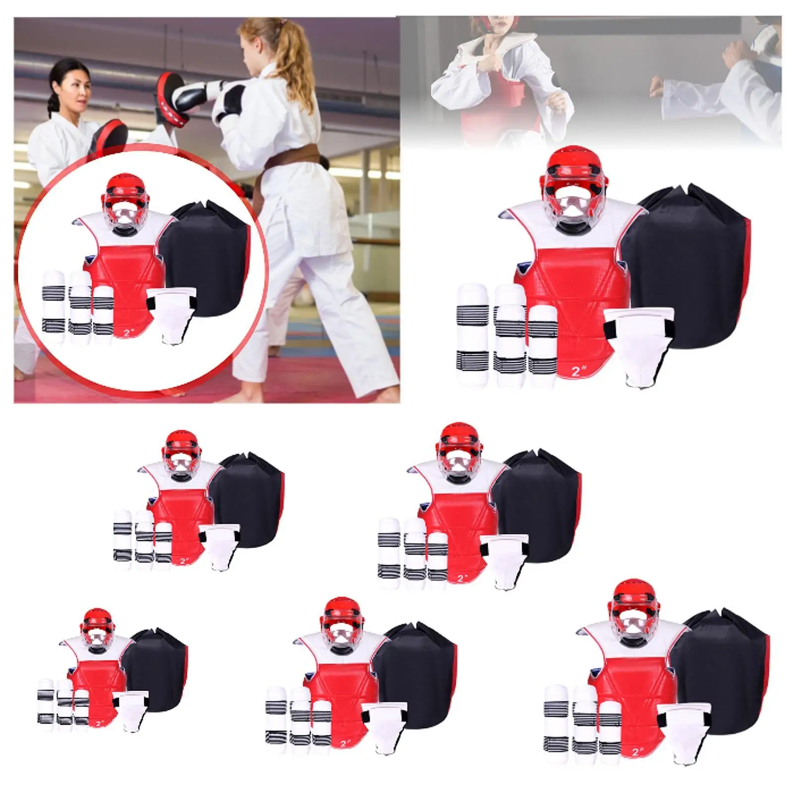 

Comprehensive Karate Training Gear Set Thickened Protective Vest and Headguard for Taekwondo Accessories