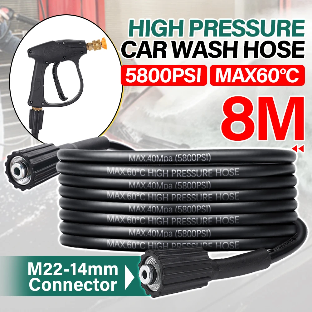 

High Pressure Hose Cleaning Pressure Washer Cleaning Extension Hose Cleaning Machine M22-14mm for High Pressure Car Washer Gun
