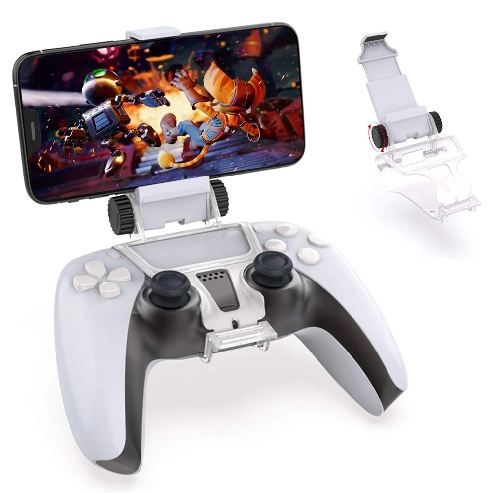 

PS5 Controller Phone Holder Clamp Phone Mount Gaming Accessories Adjustable Stand Bracket Wireless Control Gamepad Mobile Clip