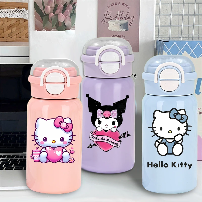 

500ml Sanrio Hello Kitty Stainless Steel Insulated Water Bottle Cute Cartoon Solid Color Kettle Portable Friend Birthday Gifts