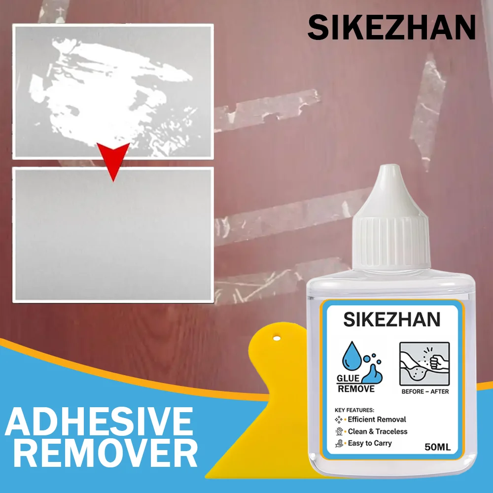 Adhesive Remover with Scraper Set– Fast Sticker/Label/Tape Residue Cleaner, Traceless, Safe for Glass/Tile/Metal/Plastic