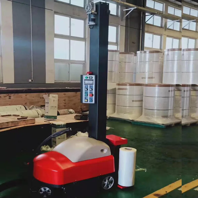 Mobile Robot Stretch Film Wrapping Machine Pallet Stretch Wrapper Industrial Efficient Customizable Bulk Purchasing