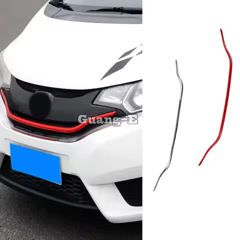 Car Body Cover Bumper Engine ABS Trim Front Racing Grid Grill Grille Frame Part Molding 1pcs For Honda Fit Jazz 2014 2015 2016