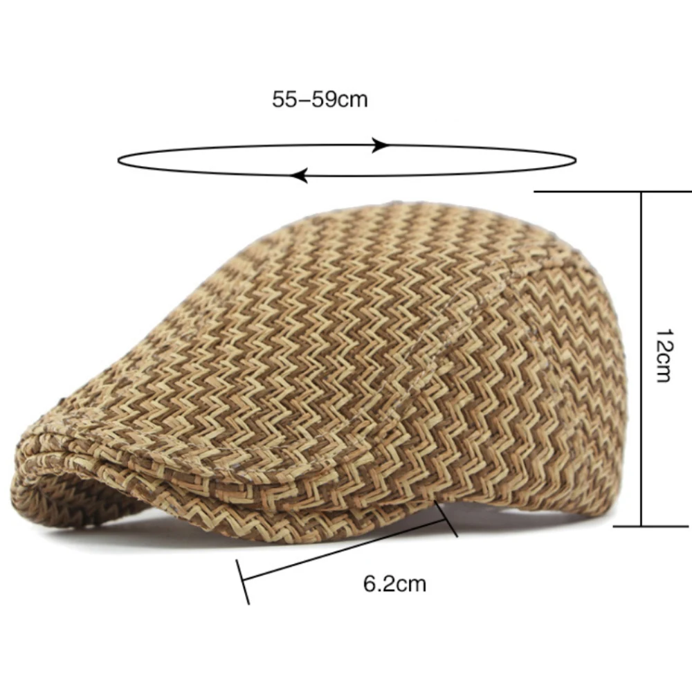 

MZ4351 Mens Berets Women Breathable Summer Straw Sun Hat Artist Painter Beret Hat Male Female Ivy Flat Cap Adjustable Beret Cap
