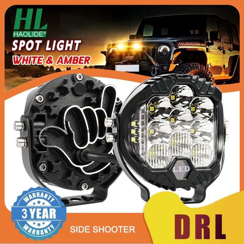 HAOLIDE 18000LM Super Bright 4x4 Offroad Led Work Light For Tractor Truck Boat SUV ATV 12V 24V Spot Flood Beam Led Light Lamp