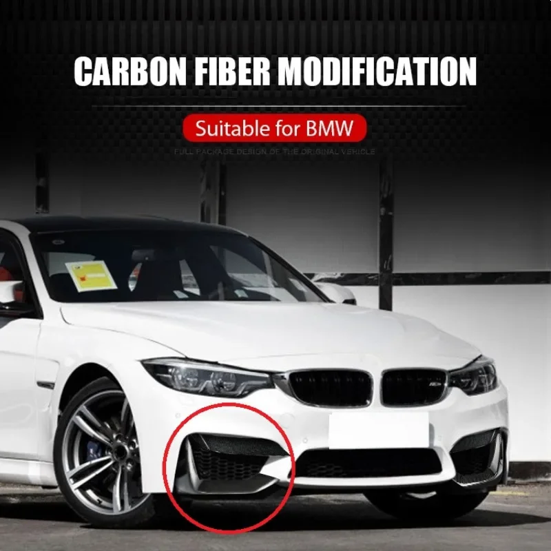 

2PCS For BMW F80 M3 F82 F83 M4 2014-2019 Real Carbon Fiber Front Bumper Lip Flap Cupwings Front Splitter Fog Lamp Trim Body Kit