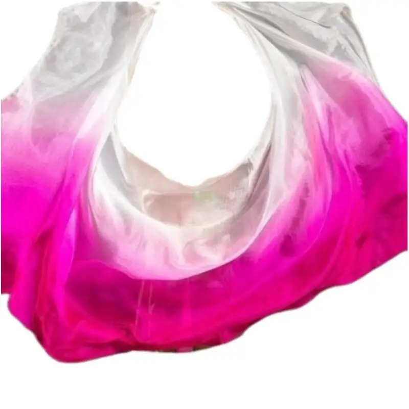Imitation Silk Gradient Color Belly Dance Veil Lightweight Shawl Scarf for Women Belly Dancing Performance Practice Accessory