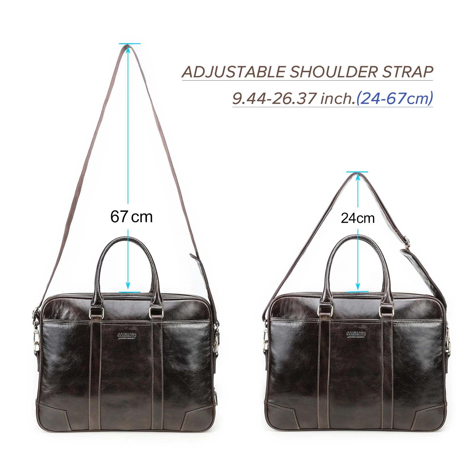 enuine Leather Laptop Bag Business Tote Bag Briefcase Large Capacity Storage Handbag for MacBook Air Pro Notebook 14.2 Inch view 4
