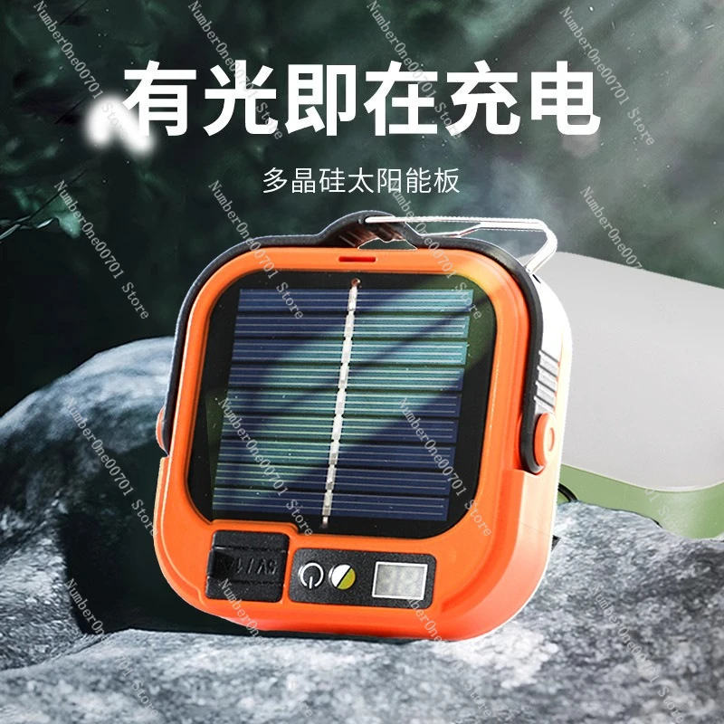 Solar Camping Lantern, Super Bright Warm Light Rechargeable LED Tent Lamp, Portable Hook Outdoor Work Light for Emergency