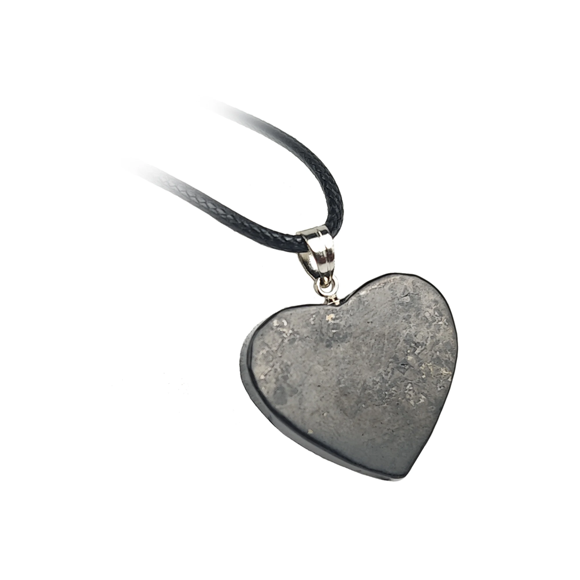 

Heart Shaped Shungite Pendant Necklace - EMF Protection Stone Natural Healing Crystal Jewelry for Women and Men