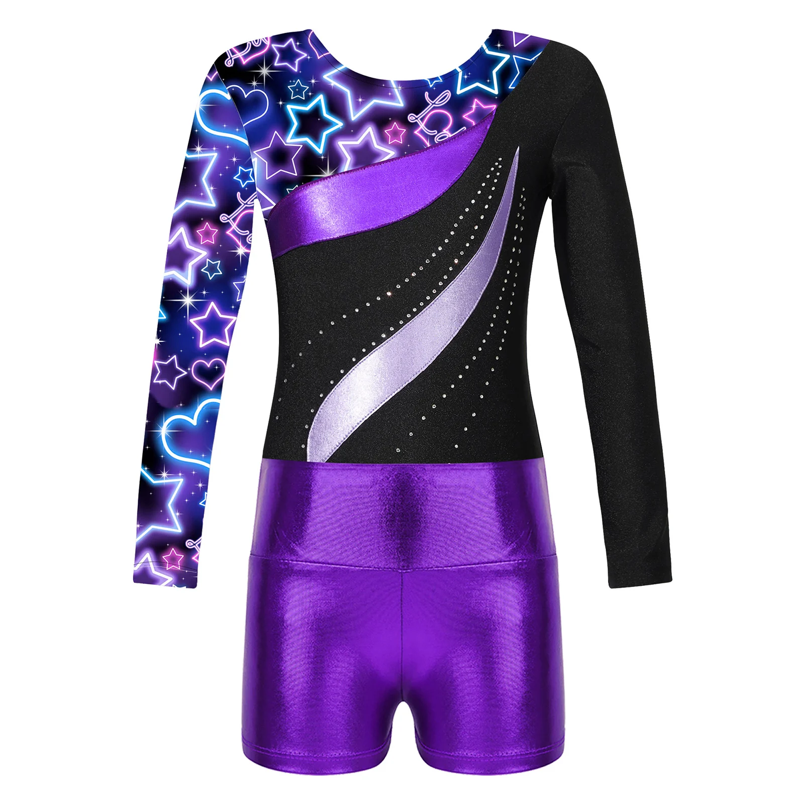 Kinder Meisje Ballet Dans Gymnastiek Turnpakje Mouwloze Bodysuit Met Korte Broek Schaatsen Podium Performance Dancewear Badmode Sportkleding