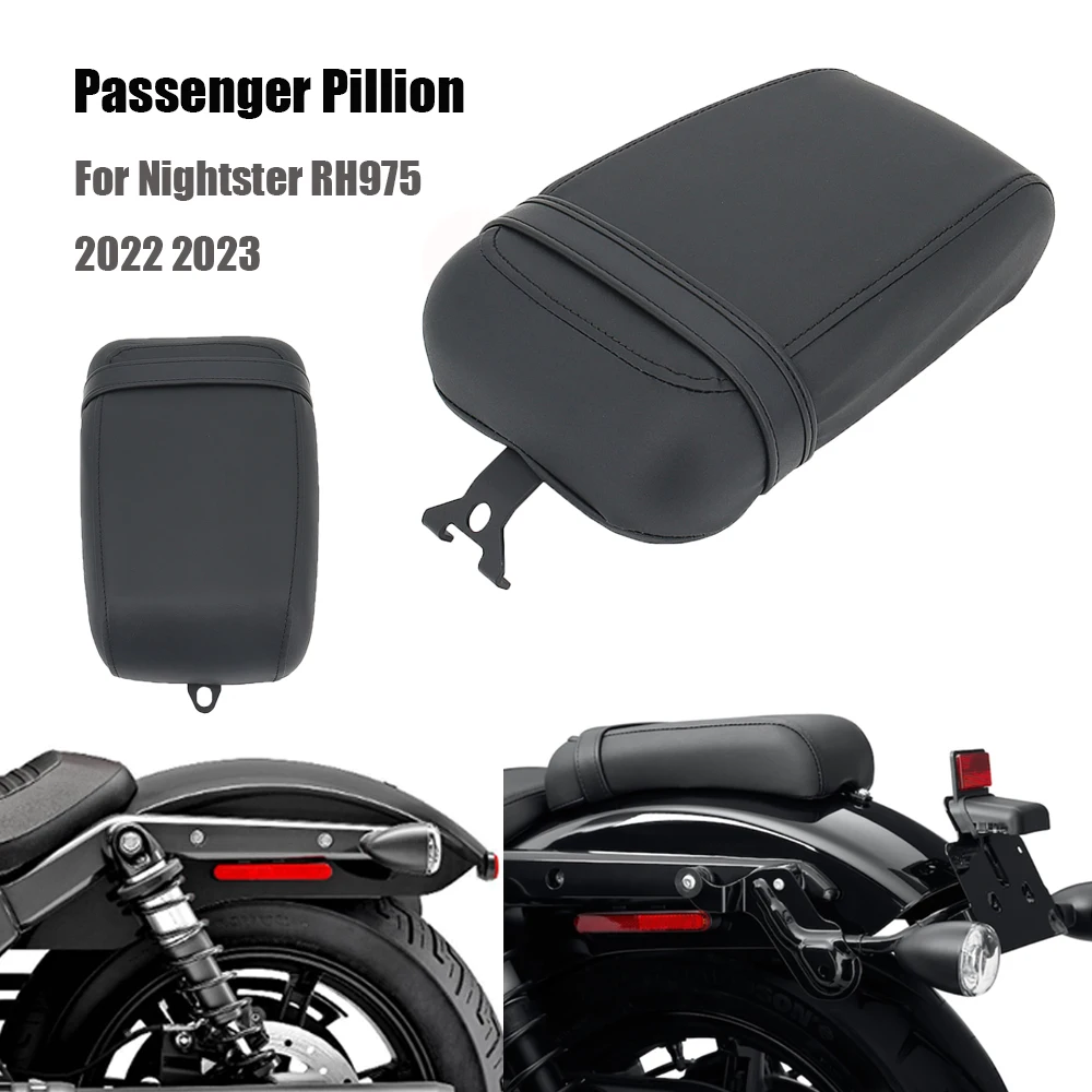 

NEW Motorcycle Black Passenger Rear Seat Pad PU Leather Pillow 1pc For Nightster 975 RH975 Nightster RH975 2022 2023