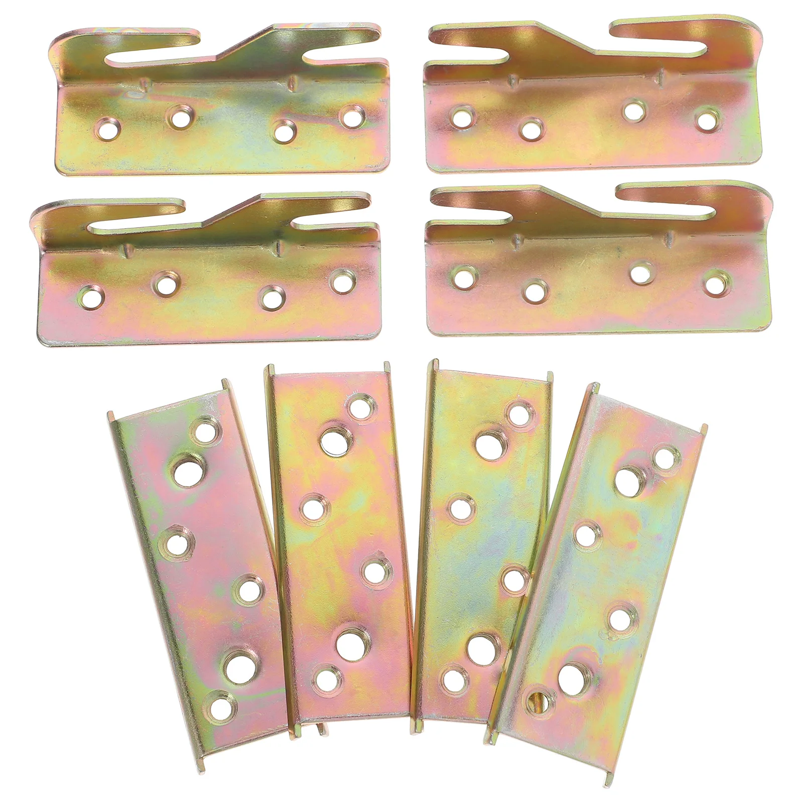 

4 Pcs Bed Frame Hardware Brackets Connectors Frames Fixing Tool Kit Adjustable Headboard Adapter for Feet Replacements