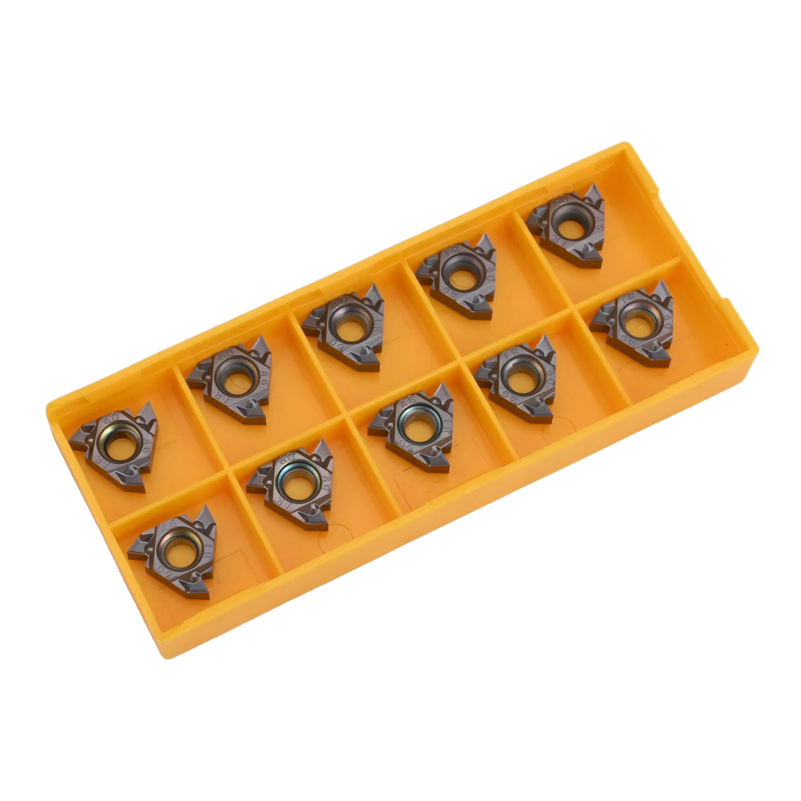 CNC เธรดแทรก 10 ชิ้น 16IR AG60TF PR1115 วัสดุคาร์ไบด์สำหรับความต้านทานที่แข็งแกร่งและความเร็วในการประมวลผลขนาดใหญ่