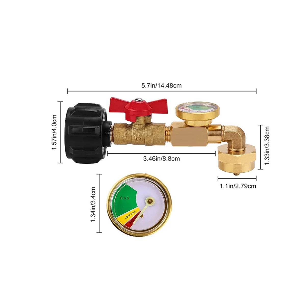 

Надежный адаптер для пропана от 1 до 20 фунтов QCC1 Угловой адаптер для заправки пропана с манометром и переключателем управления