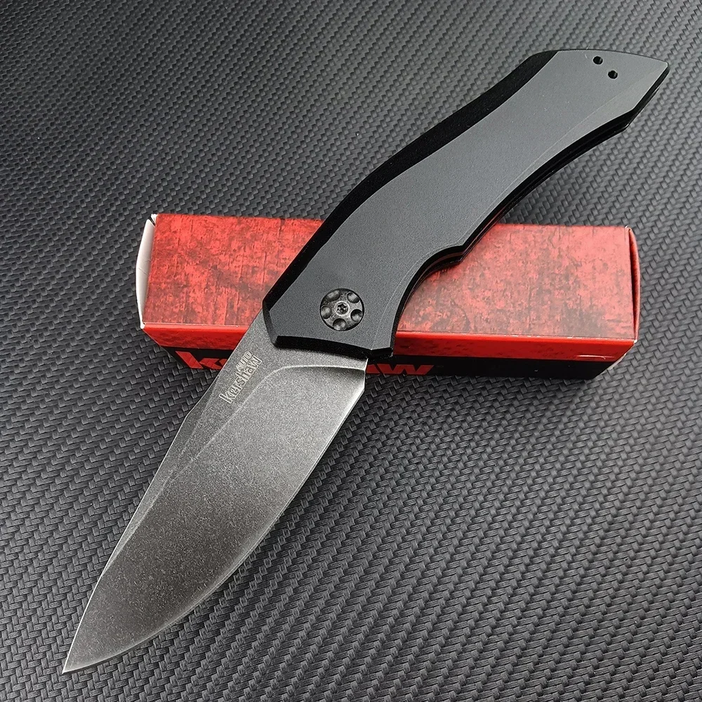 KS 7100 Launch 1 Tactical Folding Knife 9Cr13Mov Stonewash Blade Aluminum Handle Pocket Knife EDC Men\'s Camping Hunting Tools