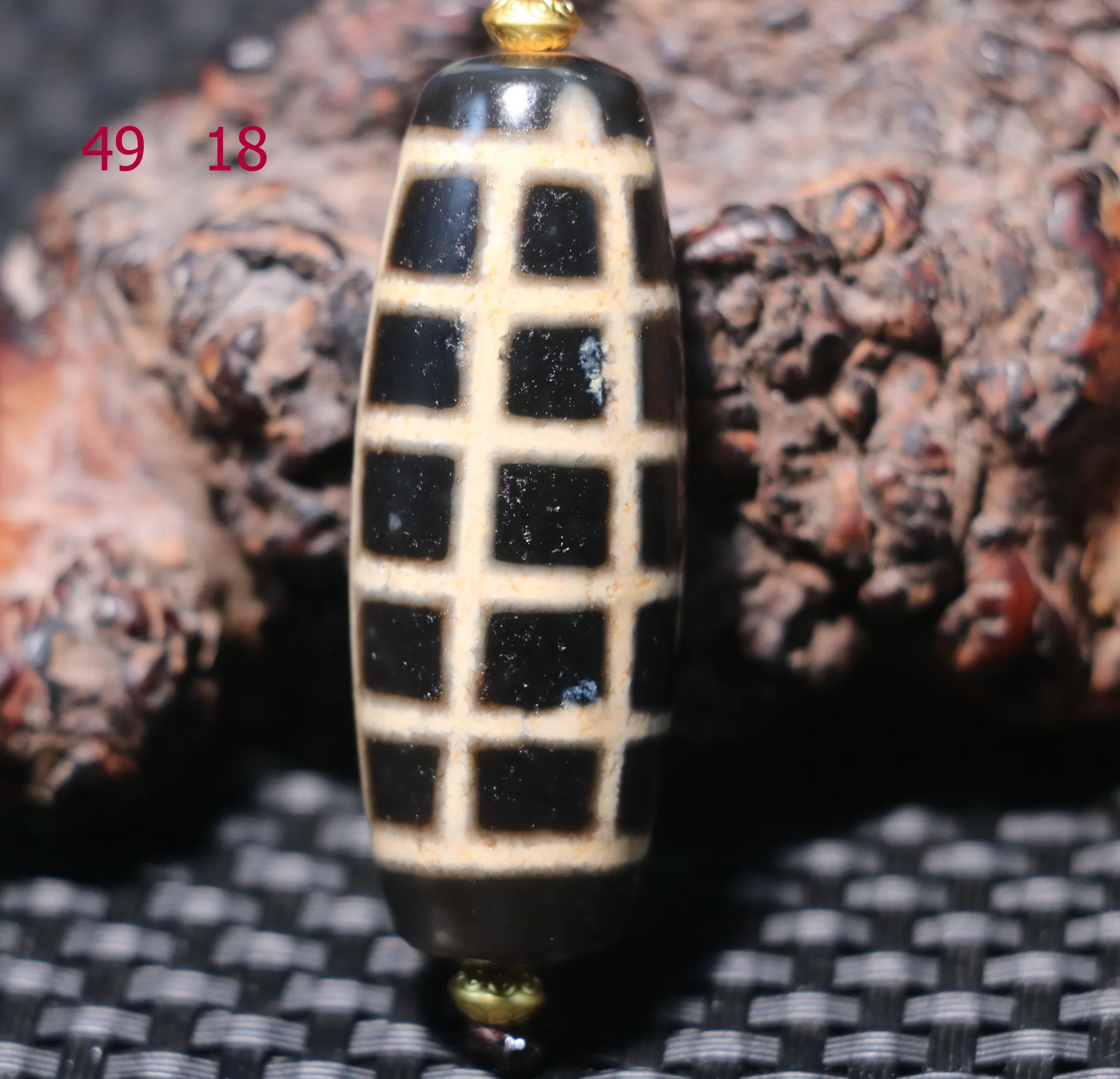 

An Ultra Energy Energy Tibetan Old Agate Cross Line West Asia Style Large dZi Bead Pendant 5A+++ LKbrother Talisman UPD240721A22