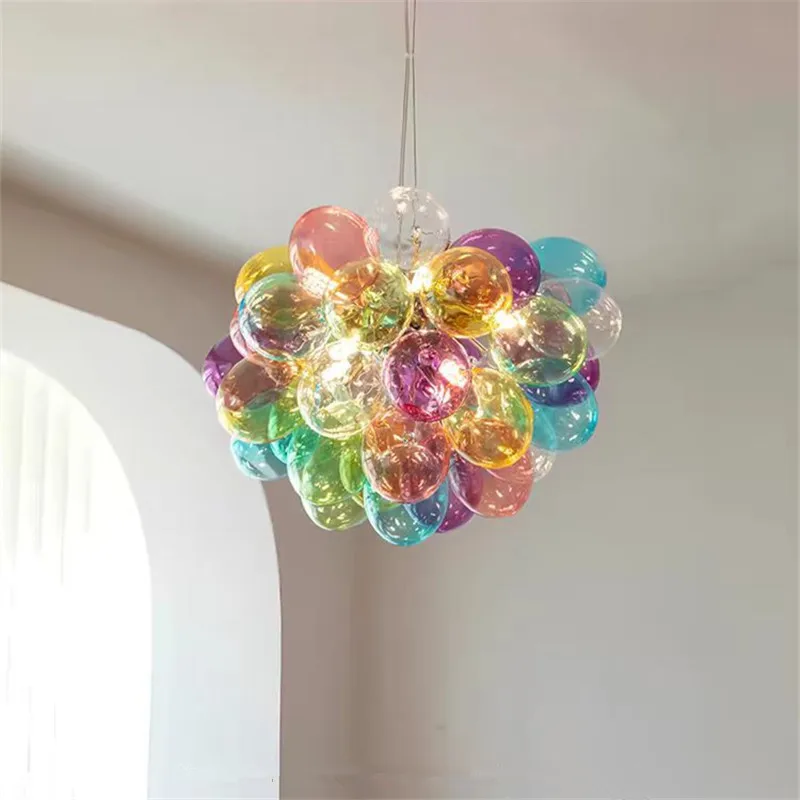 

Art Colourful Glass Bubble balloon pendant lamp led Gross Grande Hanging Light Creative Living Room cloth shop lounge room lamp