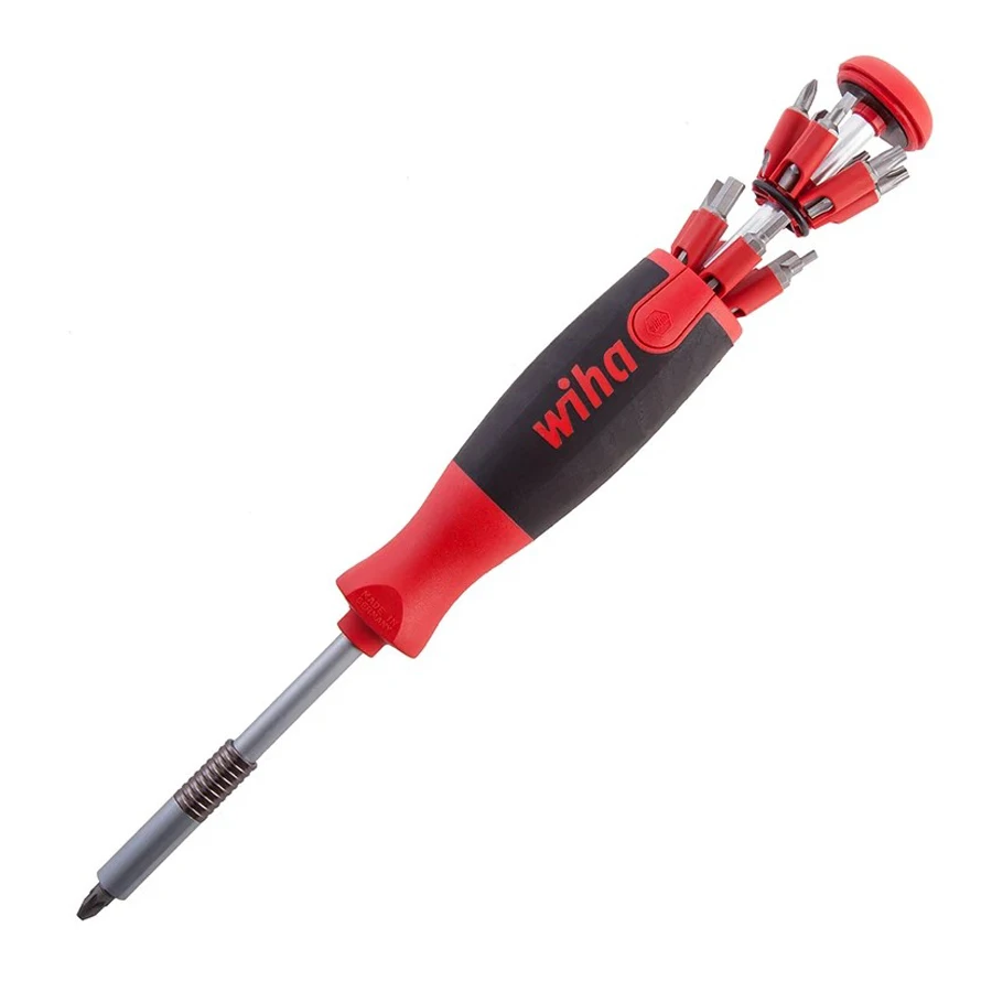 WIHA 40907 26-in-1 LiftUp Screwdriver Set with 13 Double-ended Bits for Phillips, Slotted, Torx,Hex, Pozidriv and Square Recess