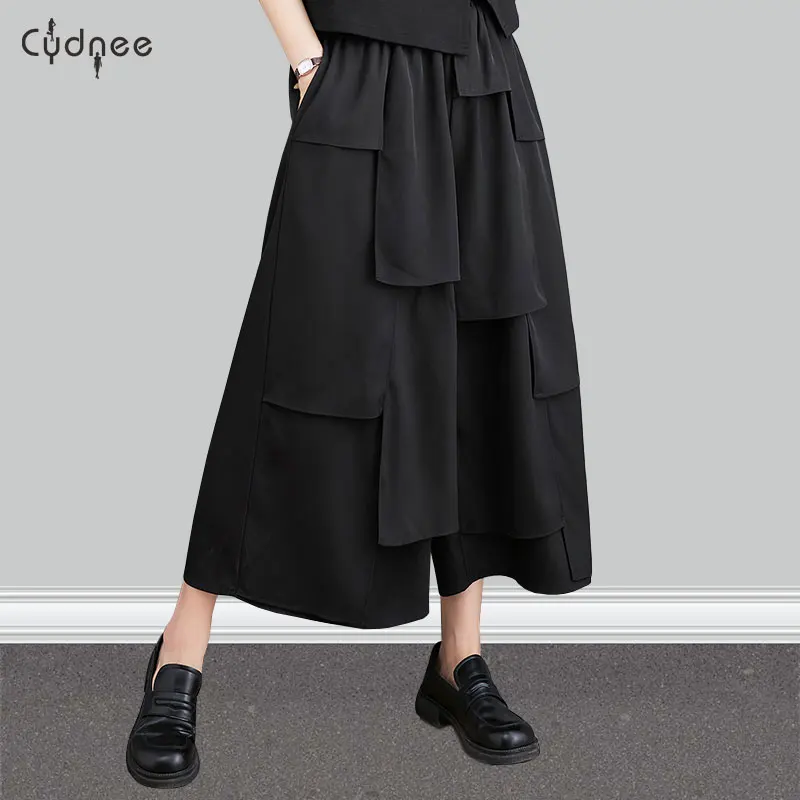 Women's Wide Leg Palazzo Lounge Pants Patchwork Loose Comfy Casual Pajama Pants Hakama Rompers Baggy Plus Size Pantalones Slacks