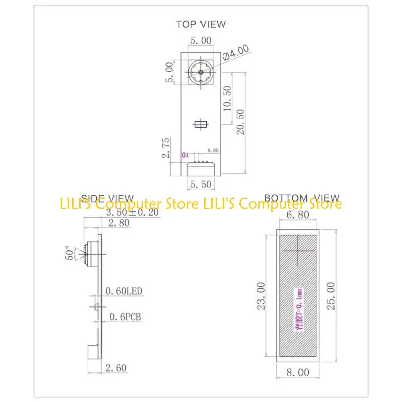 

A52B Notebook USB Camera Module with High Definition Resolution 50Degrees Fixed