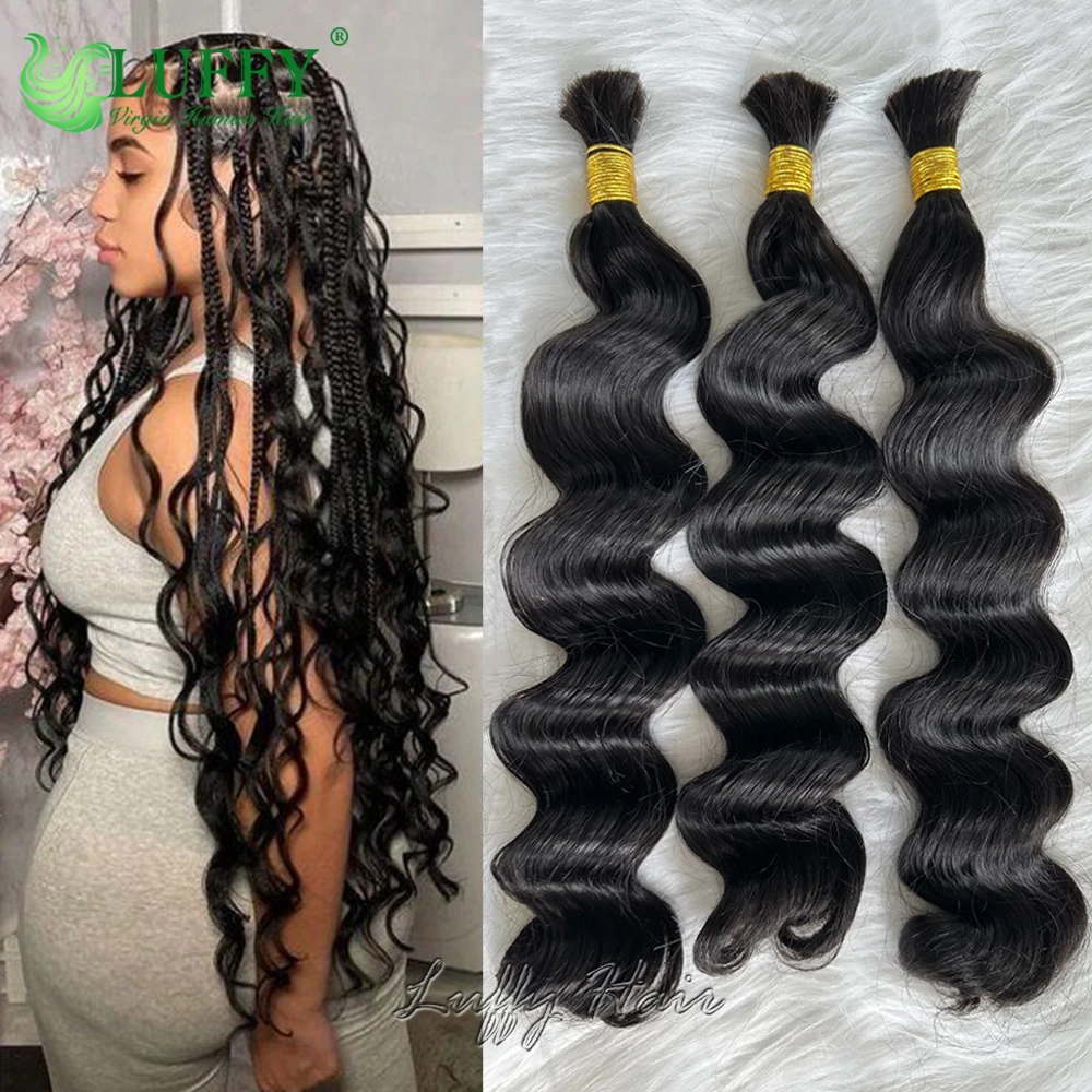 Loose Deep Wave Bulk Human Hair For Braiding Burmese Human Hair Bulk No Weft 100% Unprocessed Human Hair Extensions