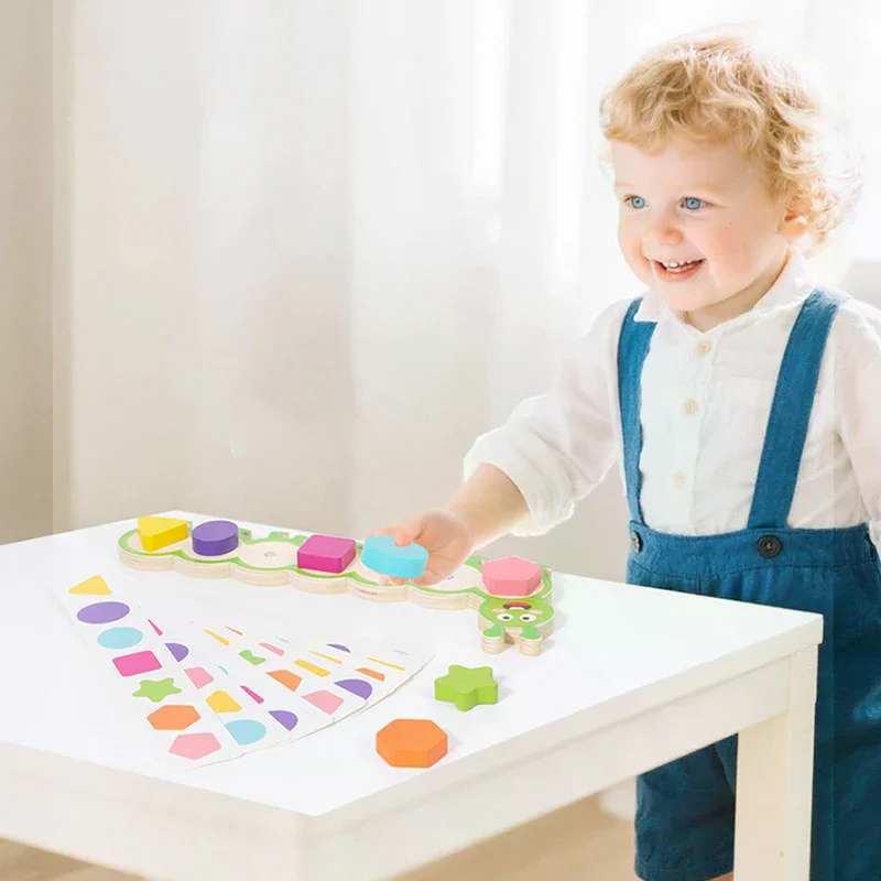 Magnetyczne łuski Montessori, zabawka edukacyjna dla dzieci, dopasowywanie kolorów i kształtów, trening myślenia logicznego, gra planszowa dla dzieci.