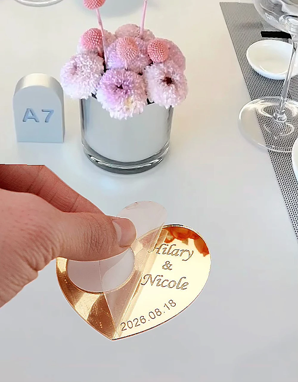 Personalized Acrylic Heart Shape Napkin, Custom Couple Name,Wedding Favors,Event Holders,Banquet Dinner Party Favors,20,40,80Pcs