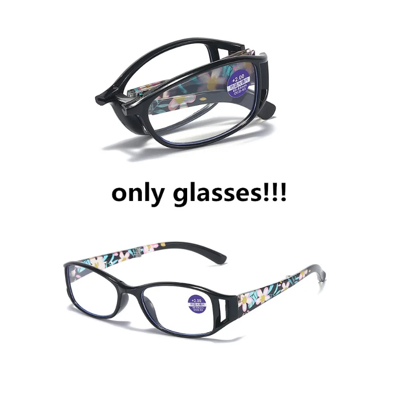 New Folding Reading Glasses Women Anti-blue Light Elegant Printed Fashionable and Convenient Presbyopia Glasses Men Gafas