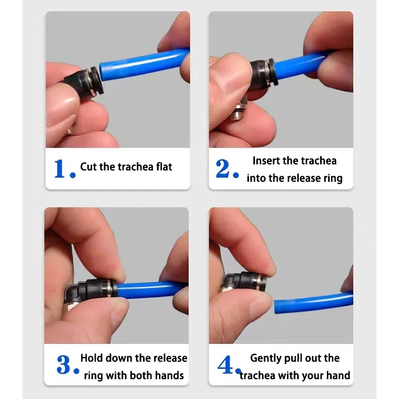 

Pneumatic Fittings Mini Quick Connector PL Elbow Male Thread M3 M5 M6 Connect Hose OD 3mm 4mm 5 6mm Push In Air Water Pipe Black