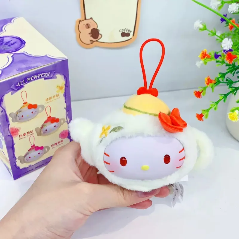 

MOETCH Sanrio Character Figure Hello Kitty Teacup Model Vinyl Plush Surprise Doll Bag Pendant Keychain Gift Toy