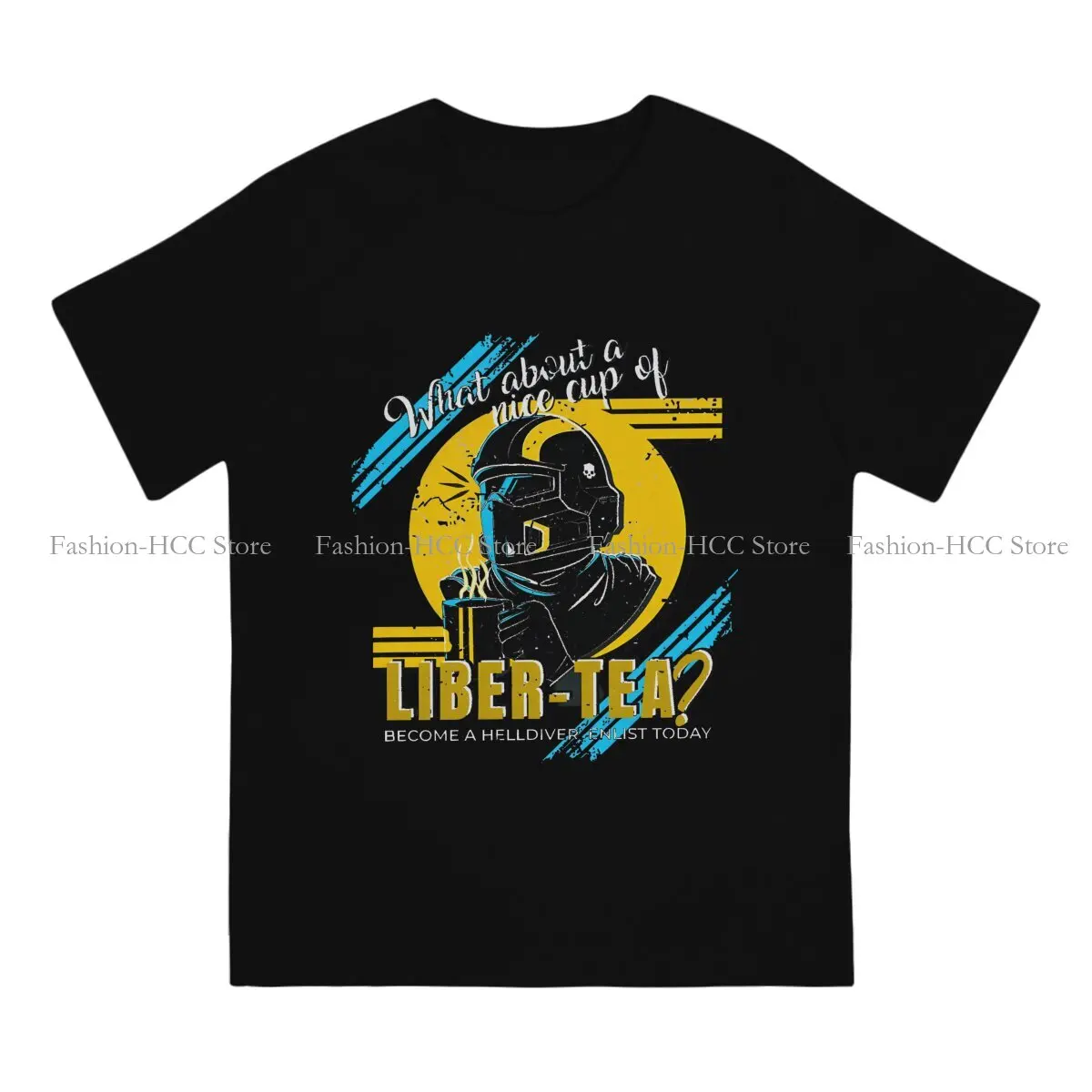 Liber-Tea Helldivers Game T Shirt Alternative O-Neck TShirt Harajuku Tops Polyester