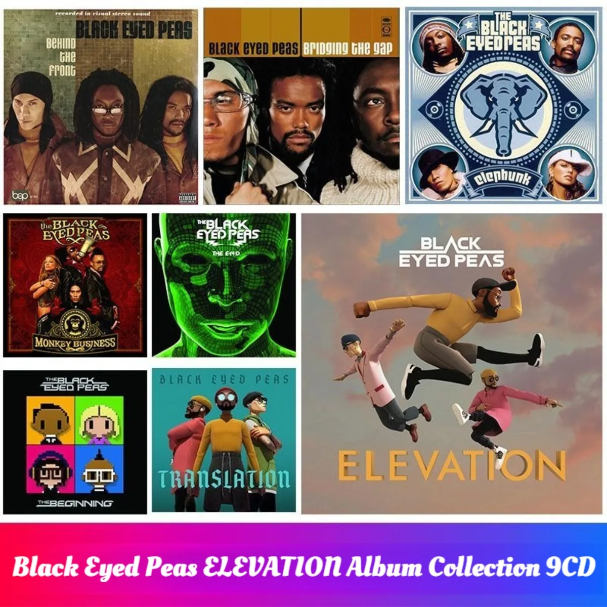 

Black Eyed Peas ELEVATION Album Collection 9CD Disc Only No Cover, Lossless Recorded Disc for Car Home Audio Music Lovers