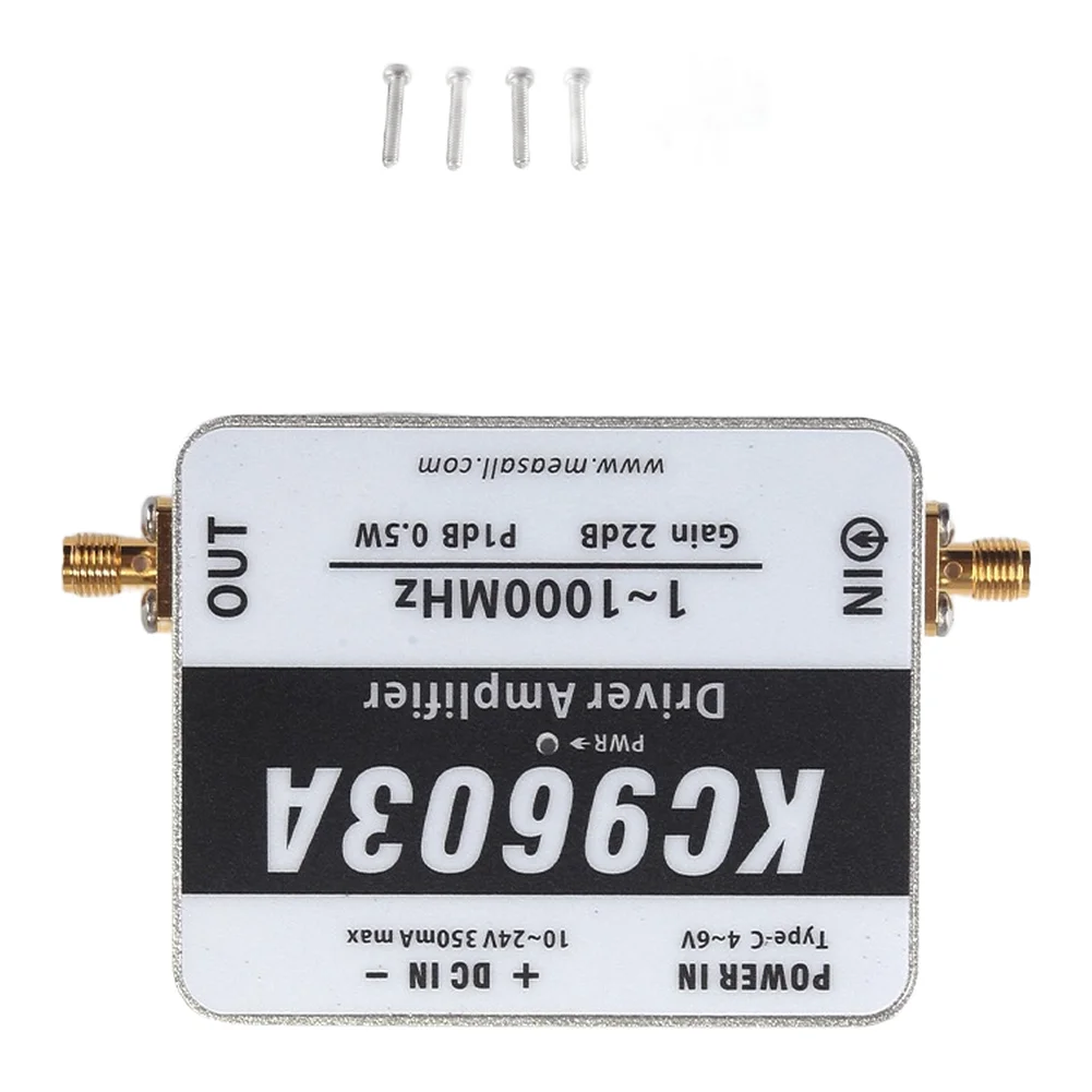 RF Driver KC9603A Wideband 1 MHz to 1 GHz 0.5W +27For dBm Output For SMA for UHF HF Lab and Field Applications