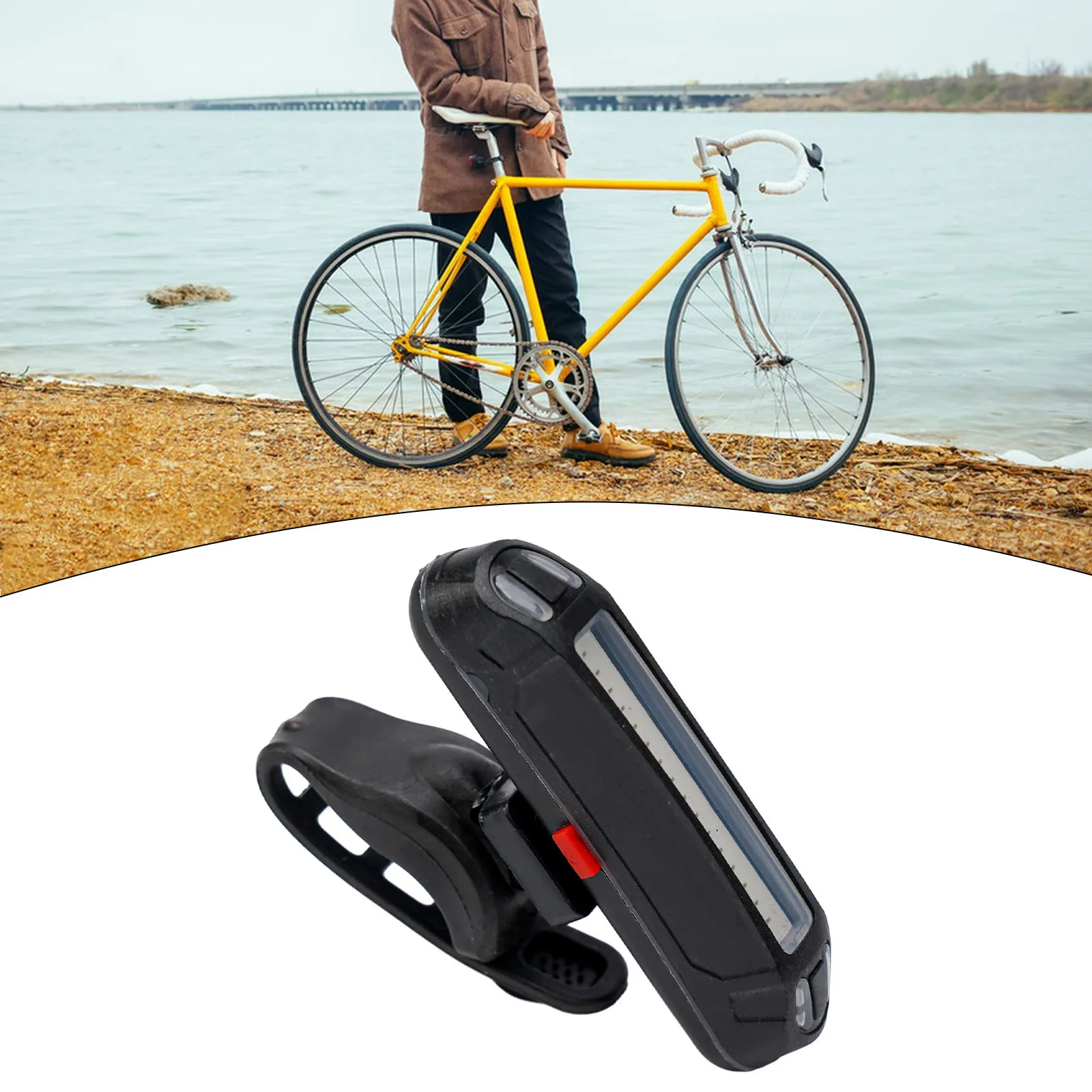 Bike Tail Light LED Bike Front Rear Light Bicycle Waterproof USB Rechargeable Mountain Riding Cycling Tail Lamp Bicycle Light