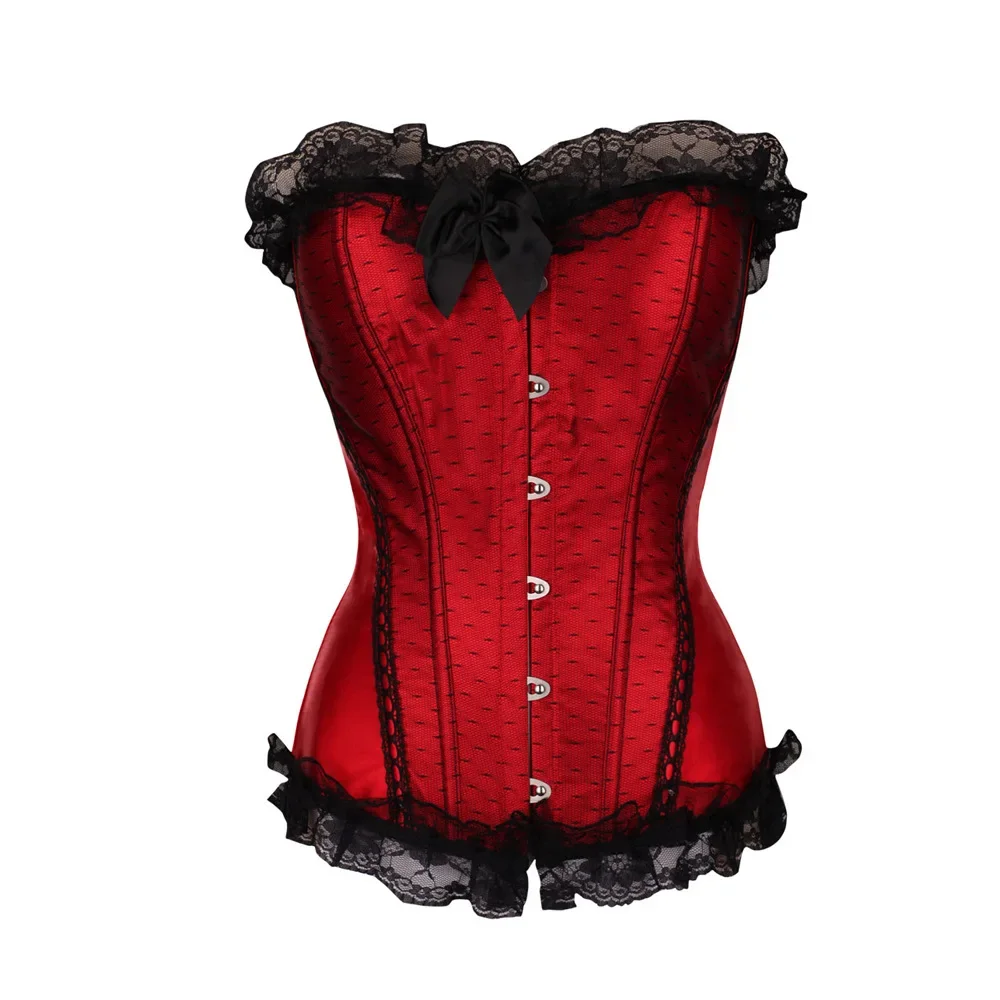 Corsets Front Buckle and Rear Strap Bustiers Waist Trainer Corset Lace Gothic Corselet Lingerie Basque