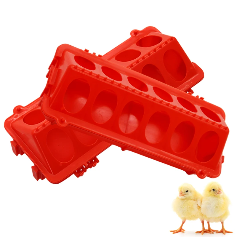 2PCS Double Row 12 Holes Poultry Ground Feeder Plastic Clams