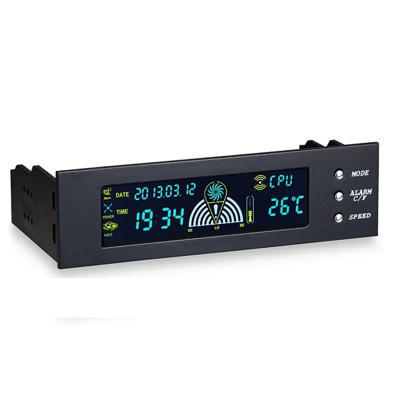 

5.25 Inch 12V PC Computer Fan Controller 3 Fan Speed Controller Temperature Sensor LCD Digital Display Front Panel For PC Kits