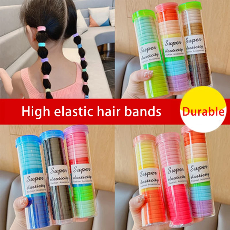 300 Pcs/Set New Baby Girls Cute Colors Classic Elastic Hair Bands Children Soft Scrunchies Rubber Bands Kids Hair Accessories