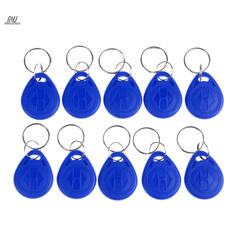 10Pcs Rewritable Tag Keyfobs Proximity Waterproof Access Control Card 125KHZ RFID Proximity Id Card Token Tags NFC