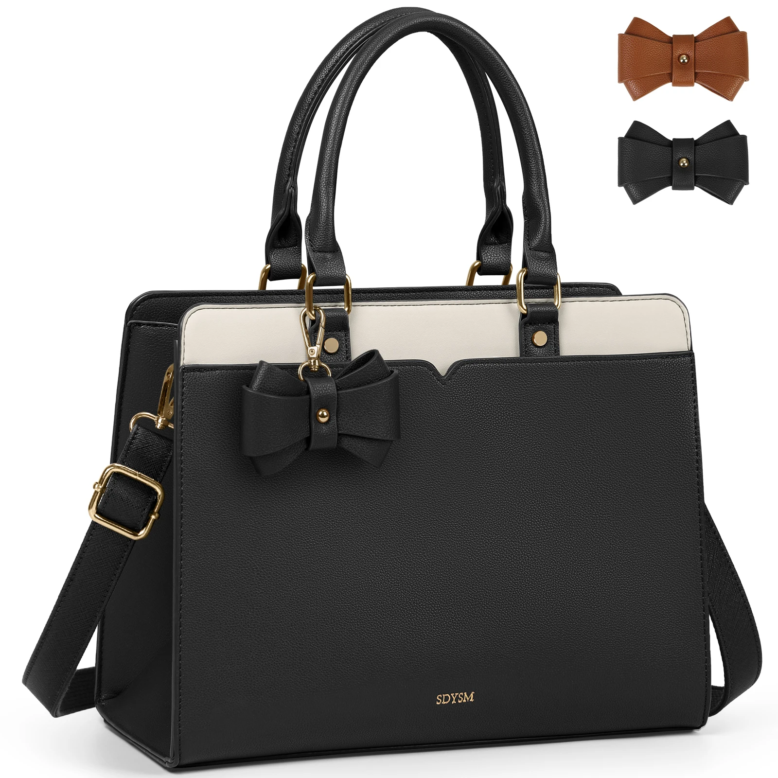 

SDYSM Tote Bag for Women PU Leather Large Capacity Crossbody bag Computer Briefcase Office Teacher Handbag Shoulder Bag