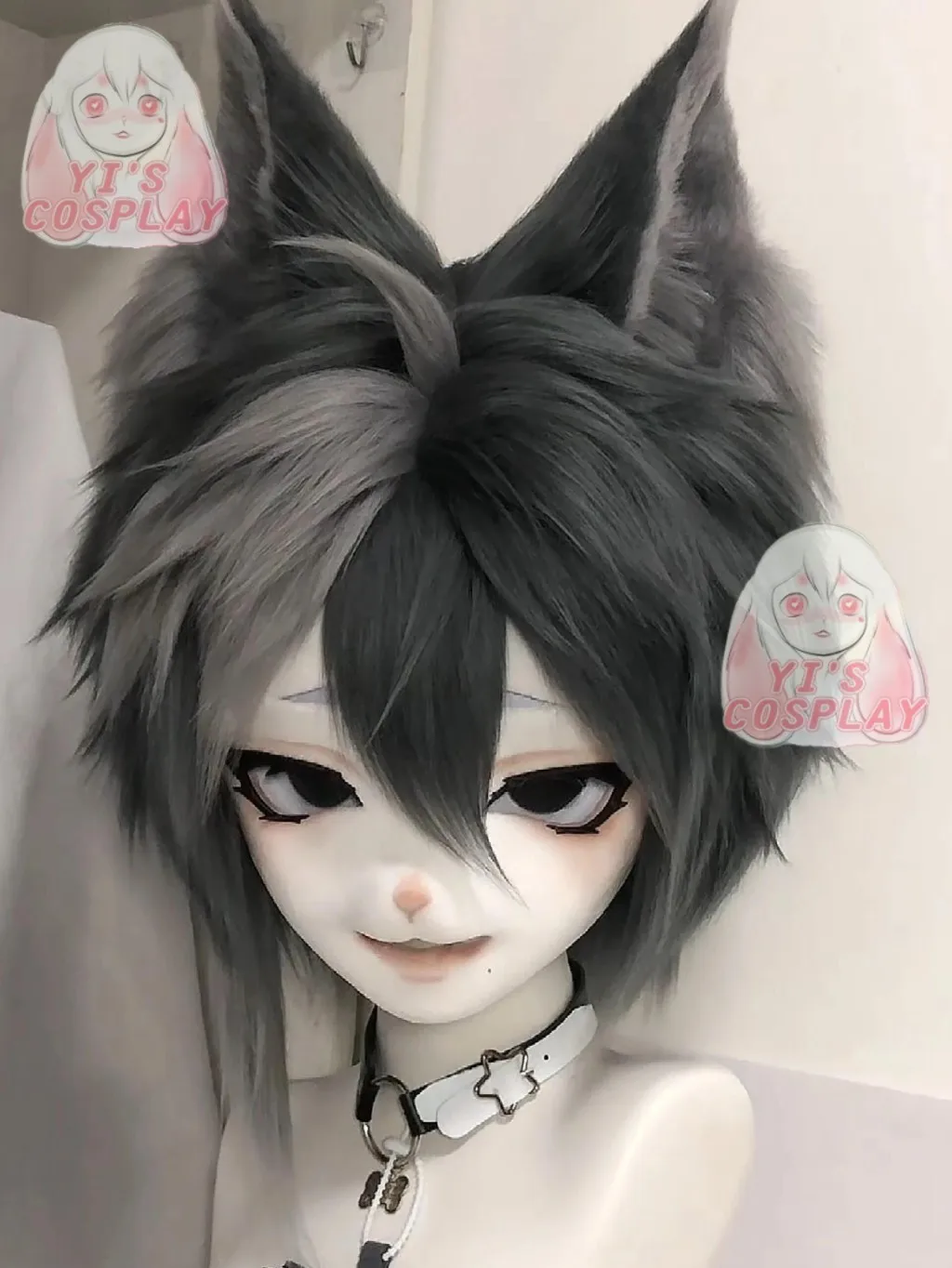 

Yis косплей на заказ пушистая голова голова кигуруми косплей Kemono Fursuit гарнитуры ручной работы Beast индивидуальный меховой костюм Kemono голова