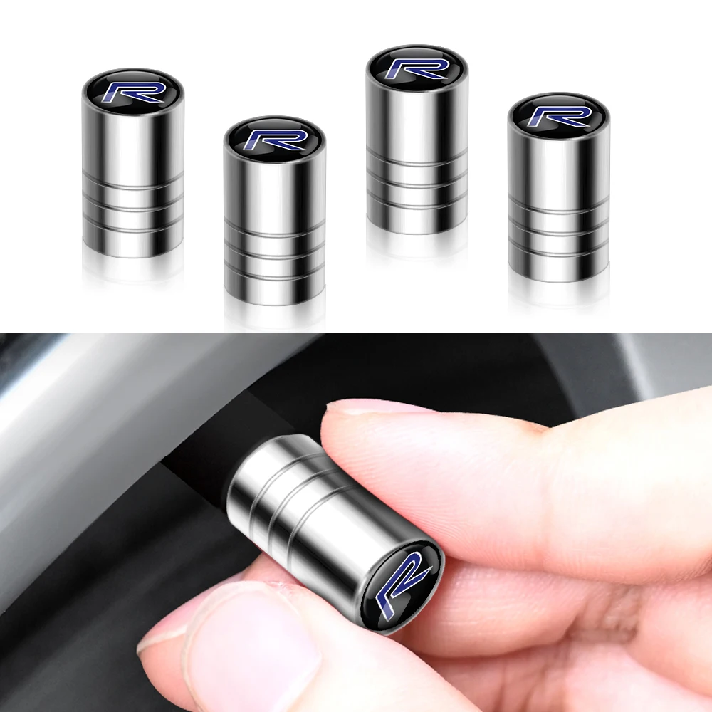 4PCS Car Tire Metal Valve Valve Cover Dustproof Airtight Cover Car Accsesories For Volvo Rdesign S80L XC40 XC60 XC90 S40 S60 AWD