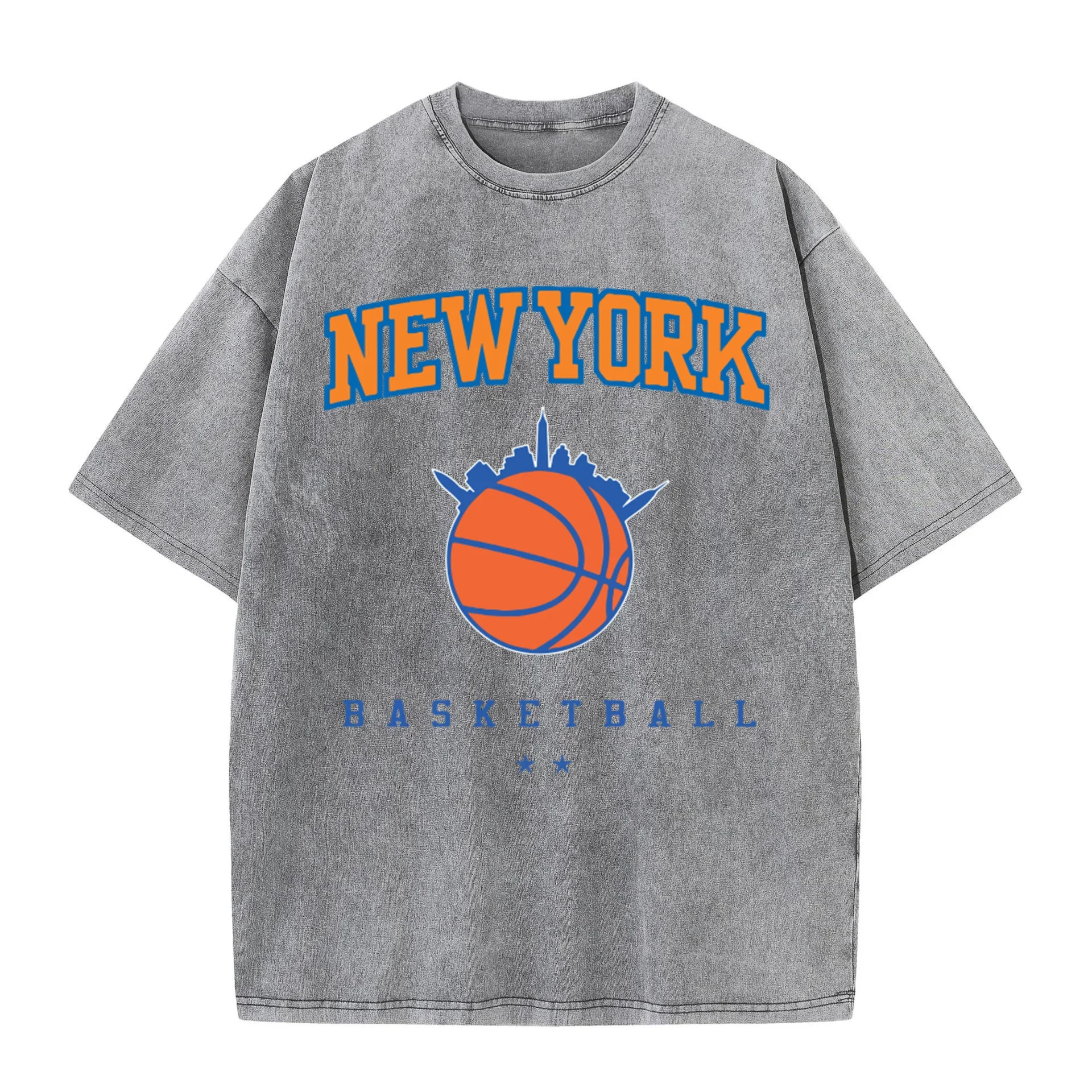 

Summer Tianshui old T-shirt New York basketball printing short sleeves summer men and women fashion casual short sleeves