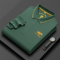 New Luxury Brand Men's Exquisite Embroidery Long Sleeved Polo Shirt Spring Autumn Fashion Casual Lapel T-Shirt Men's Clothing