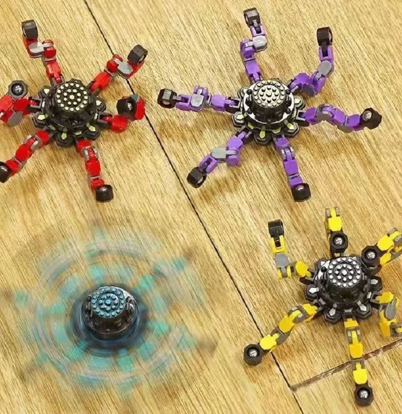 Kind DIY Metall transform ierbare sensorische Kreisel Roboter Zappeln Spinner Fingers pitze Stress abbau Verformung mechanisches Spielzeug für Jungen Erwachsenen