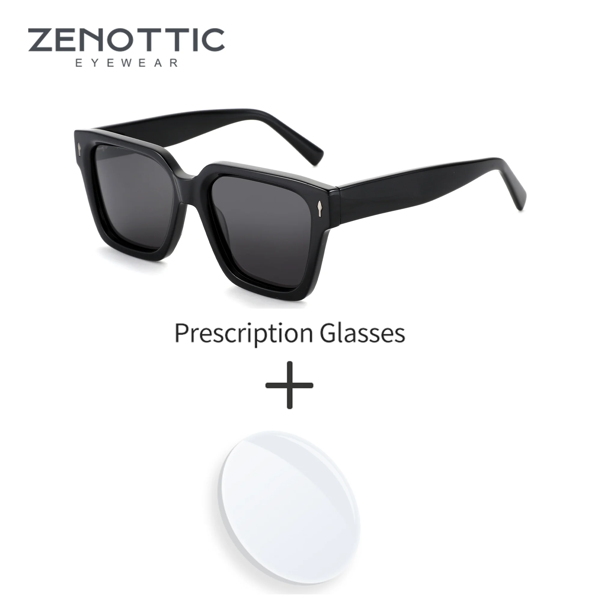 

ZENOTTIC M размер популярные ацетатные квадратные солнцезащитные очки по рецепту для мужчин поляризационные оптические солнцезащитные очки UV400 защитные оттенки