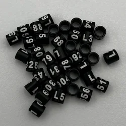 25PCS Black 3.0mm ID Bird Leg Rings Closed Aluminum Unique ID Number for newborn 10days