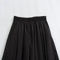 Mooyufon 2025 Women's temperament versatile loose and casual solid color high waisted skirt medium length A-line skirt - Image 3